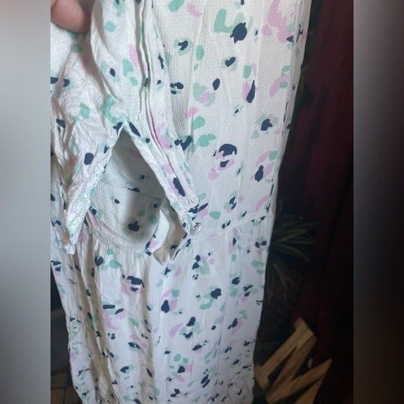 A New Day Cream Long Sleeve V Neck Midi Dress XSmall prairie cottage core NWOT. - Picture 4 of 12